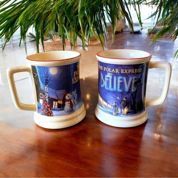The Polar Express “Believe” Christmas Mugs - Set of 2 - Picture 1 of 8